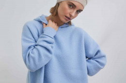 cashmere pullover with hood in fancy knit 19383-0