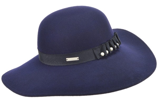 blue floppy felt hat