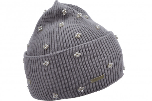 knit beanie with turn upand pearl embellishment 19701-0knit beanie with turn upand pearl embellishment 19701-0 aaa