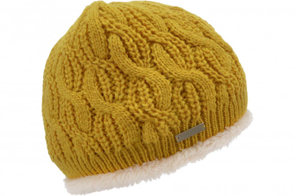 Strickmütze mit Kunstfell Futter und Zopfmuster 19617-3Strickmütze mit Kunstfell Futter und Zopfmuster 19617-3 aaa
