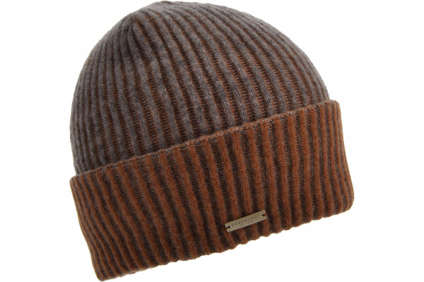 cashmere beanie turn-up in two tone rib structure 19384-0cashmere beanie turn-up in two tone rib structure 19384-0 aaa