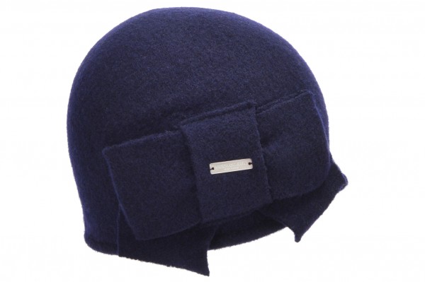 boiled wool beanie with bow trim 18527-0boiled wool beanie with bow trim 18527-0 aaa