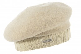 boiled wool beret with knit underheadpart 18055-0