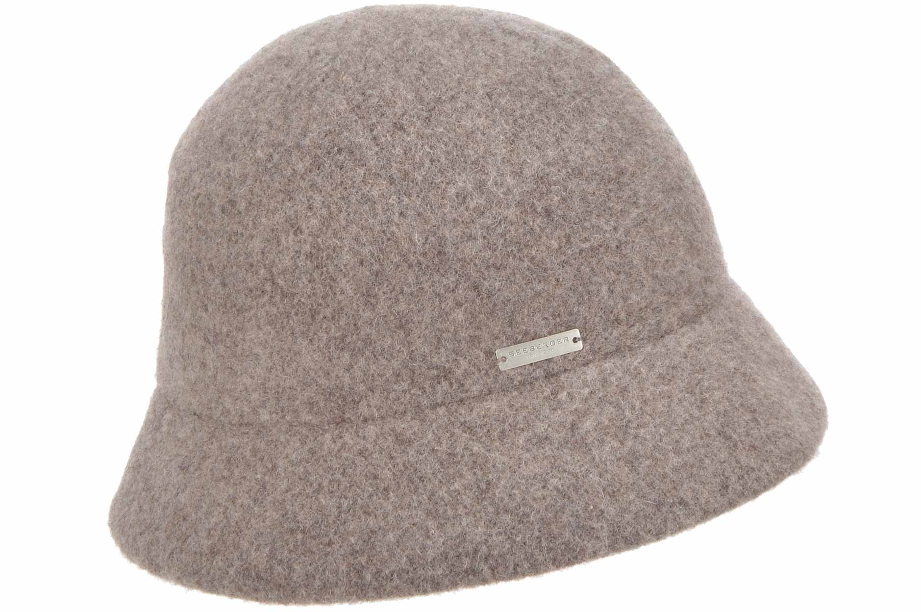 Seeberger Boiled Wool Slouchy Single Pleat Hat With Fur Ink Blue 68 main image 0