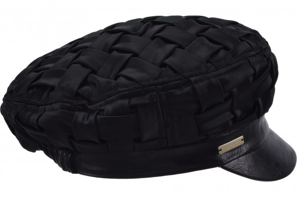 satin bucket hat with fake leather visor 19774-0satin bucket hat with fake leather visor 19774-0 aaa