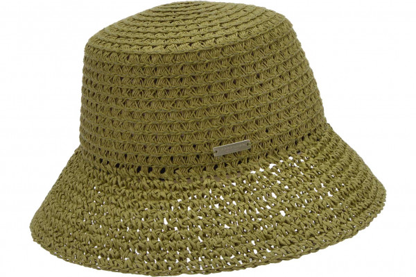 paper crochet bucket hat 55698-0paper crochet bucket hat 55698-0 olive Orig aaa