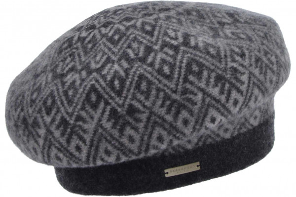 boiled wool beret with grafical pattern 19858-0boiled wool beret with grafical pattern 19858-0 aaa