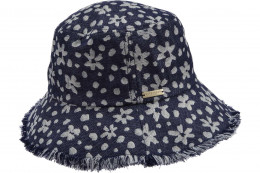 Jeansstoff Fischerhut mit Fransenkante 55659-0