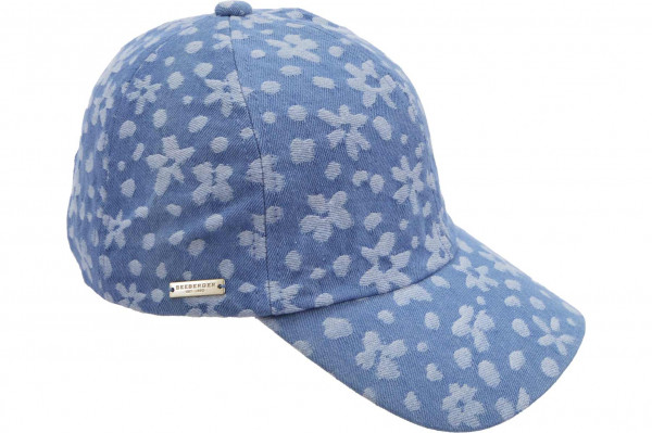 denim fabric baseball cap with flower pattern 55672-0denim fabric baseball cap with flower pattern 55672-0 jeans blue Orig aaa