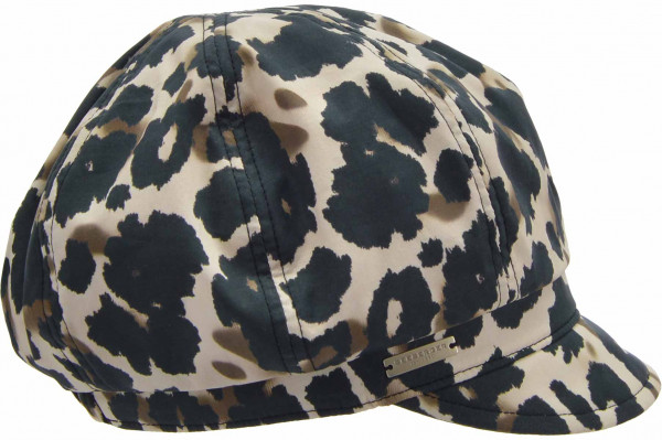 cotton fabric balloon cap with leo print 55767-0cotton fabric balloon cap with leo print 55767-0 nutria/black Orig aaa