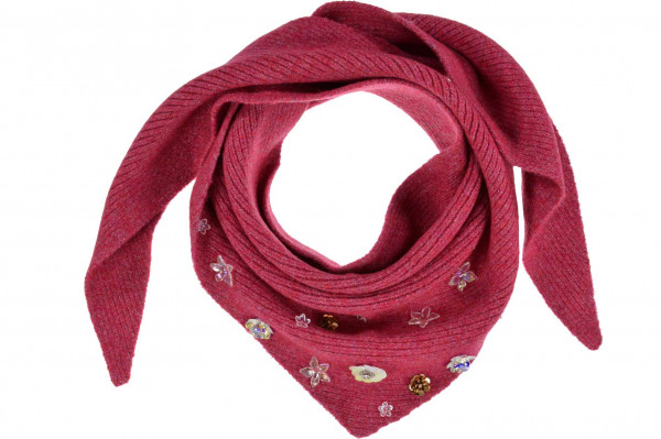 triangle scarf with flower embellishment 19989-0triangle scarf with flower embellishment 19989-0 aaa