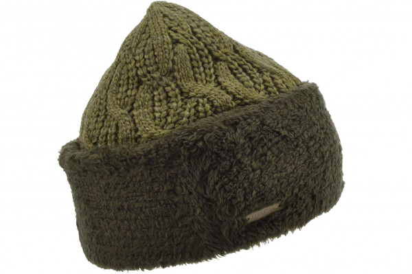 Strickmütze mit Kunstfell Aufschlag und Zopfmuster 19616-3Strickmütze mit Kunstfell Aufschlag und Zopfmuster 19616-3 oliv Orig aaa
