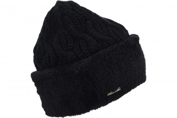 knit beanie with fake fur turn up and cable structure 19616-3knit beanie with fake fur turn up and cable structure 19616-3 aaa