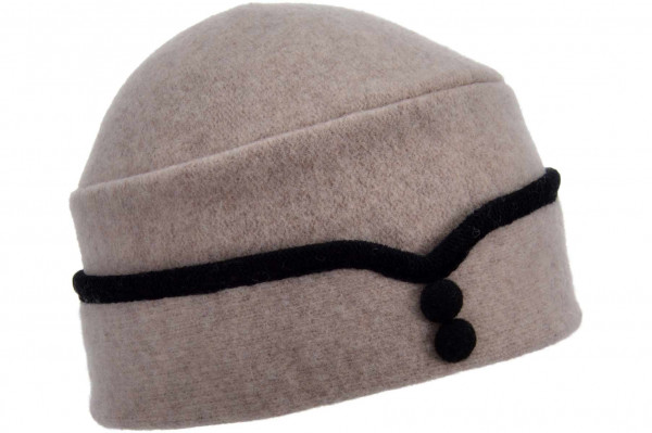 boiled wool toque with buttons 20071-0boiled wool toque with buttons 20071-0 aaa