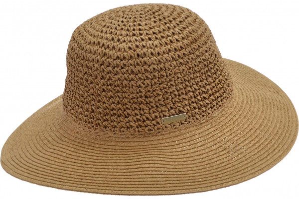 paper floppy in braid and crochet mix 55780-0paper floppy in braid and crochet mix 55780-0 nut brown Orig aaa