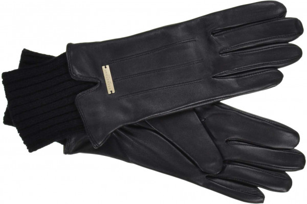 Leder Fingerhandschuh mit Strickbund 19808-0Leder Fingerhandschuh mit Strickbund 19808-0 aaa
