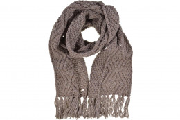 Strickschal mit Fransen 180x30 mit Zopfmuster 19180-0