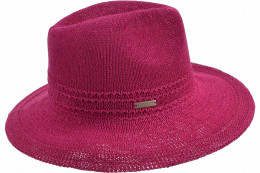 Baumwoll-Papiermix Fedora mit Muster 55510-0
