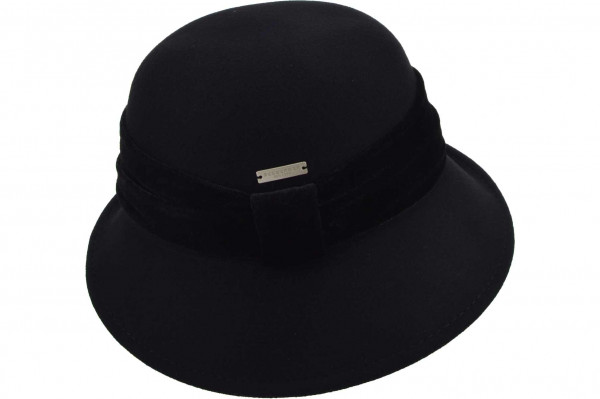 woolfelt cloche with velvet trimming 19877-0woolfelt cloche with velvet trimming 19877-0 aaa
