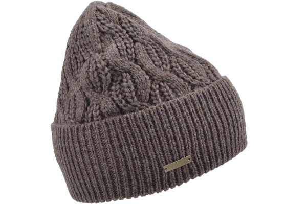 Strickmütze mit Aufschlag und Zopfmuster 19616-2Strickmütze mit Aufschlag und Zopfmuster 19616-2 nutria Orig aaa