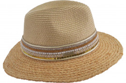 Materialmix Fedora mit Pailettenband 55670-0