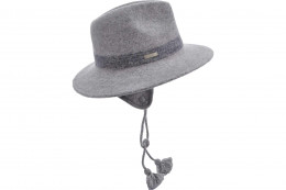 boiled wool fedora with earflap and tassels 19331-0