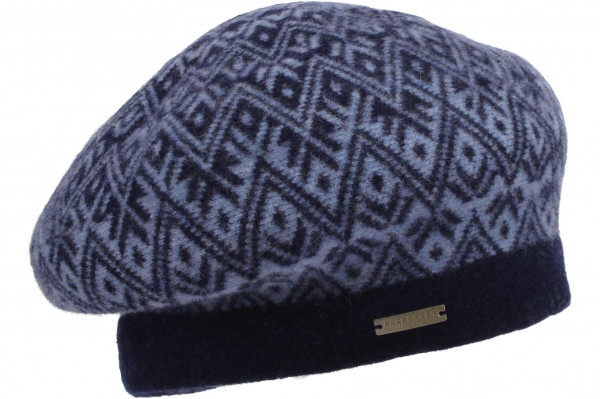 boiled wool beret with grafical pattern 19858-0boiled wool beret with grafical pattern 19858-0 aaa
