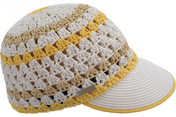 paper crochet cap with stripe design 55593-0paper crochet cap with stripe design 55593-0 aaa