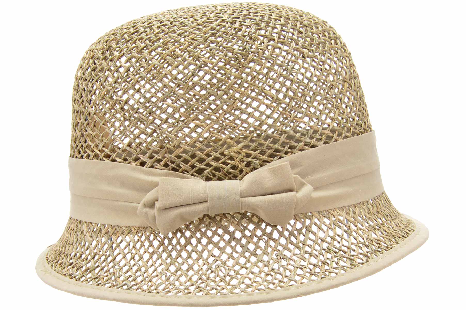 SEEBERGER women straw hat »seagras cloche with turn up 55012 