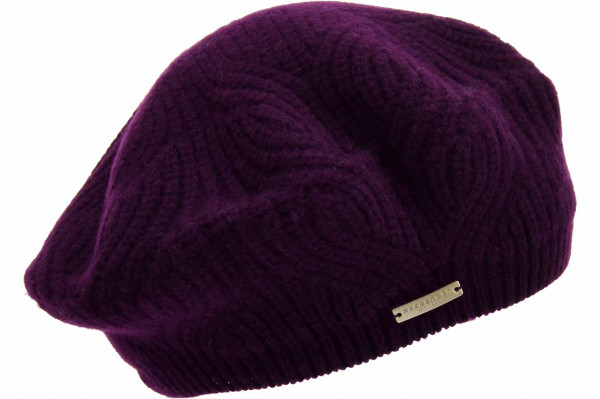 Baske mit Zopfmuster in 100% Merinowolle 19994-0Baske mit Zopfmuster in 100% Merinowolle 19994-0 aubergine Orig aaa