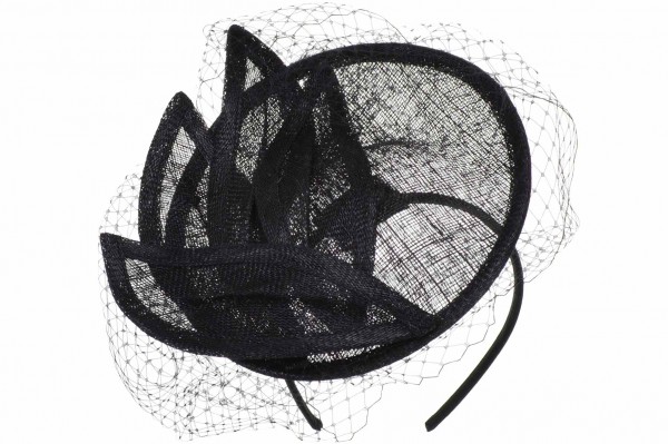 sinamay Fascinator with veil 55240-0sinamay Fascinator with veil 55240-0 aaa