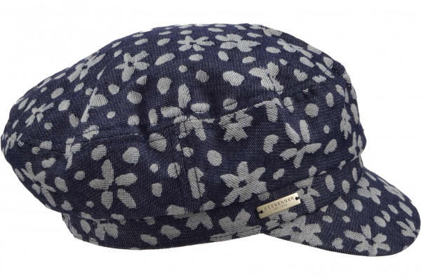 denim fabric military cap with flower pattern 55660-0denim fabric military cap with flower pattern 55660-0 aaa