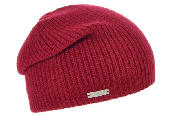 Cashmere Mütze in Rippenmuster 17827-2Cashmere Mütze in Rippenmuster 17827-2 cassis Orig aaa