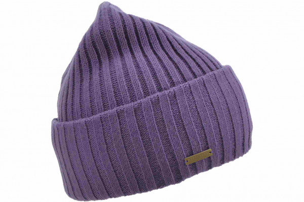 Strickmütze mit Aufschlag und Rippenstruktur 19694-0Strickmütze mit Aufschlag und Rippenstruktur 19694-0 amethyst Orig aaa