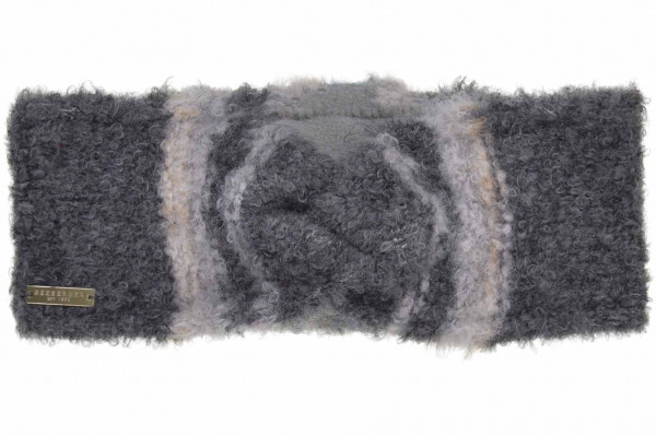 Strick Stirnband in Bouclegarn mit Streifendesign 19706-0Strick Stirnband in Bouclegarn mit Streifendesign 19706-0 anthrazit/stahl Orig aaa